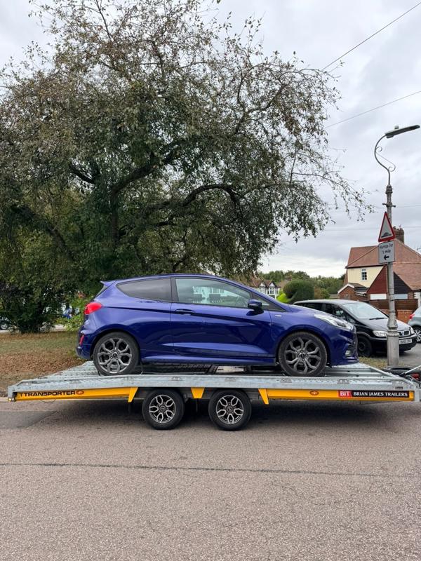 Ford Fiesta ST on the trailer, side view