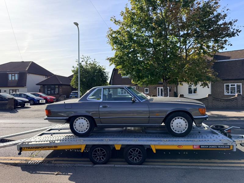 Classic Mercedes SL (R107), side view